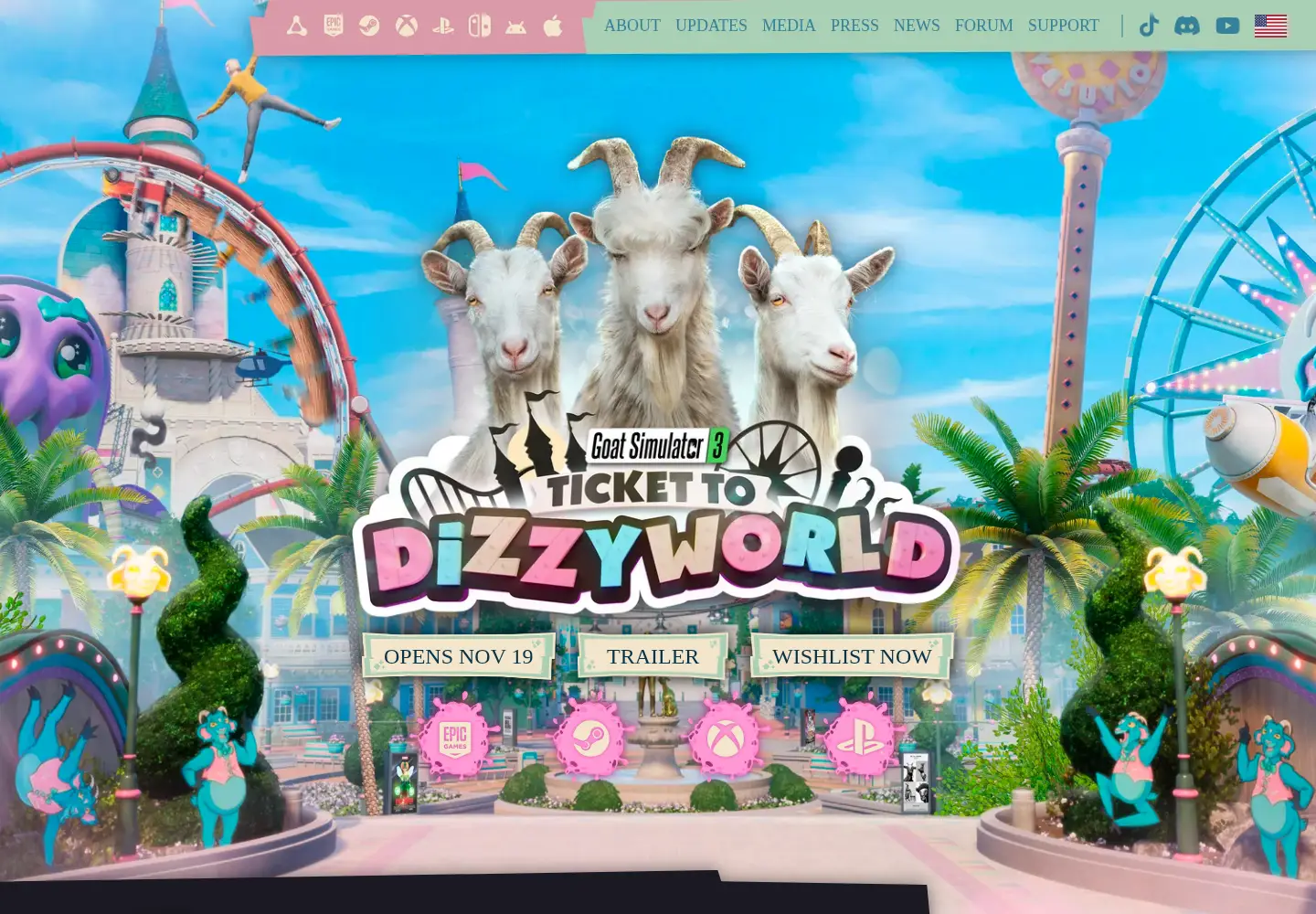 Screenshot of goatsimulator3.com