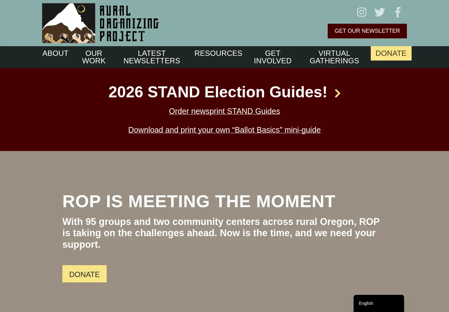 Captured homepage of rop.org in the current scan