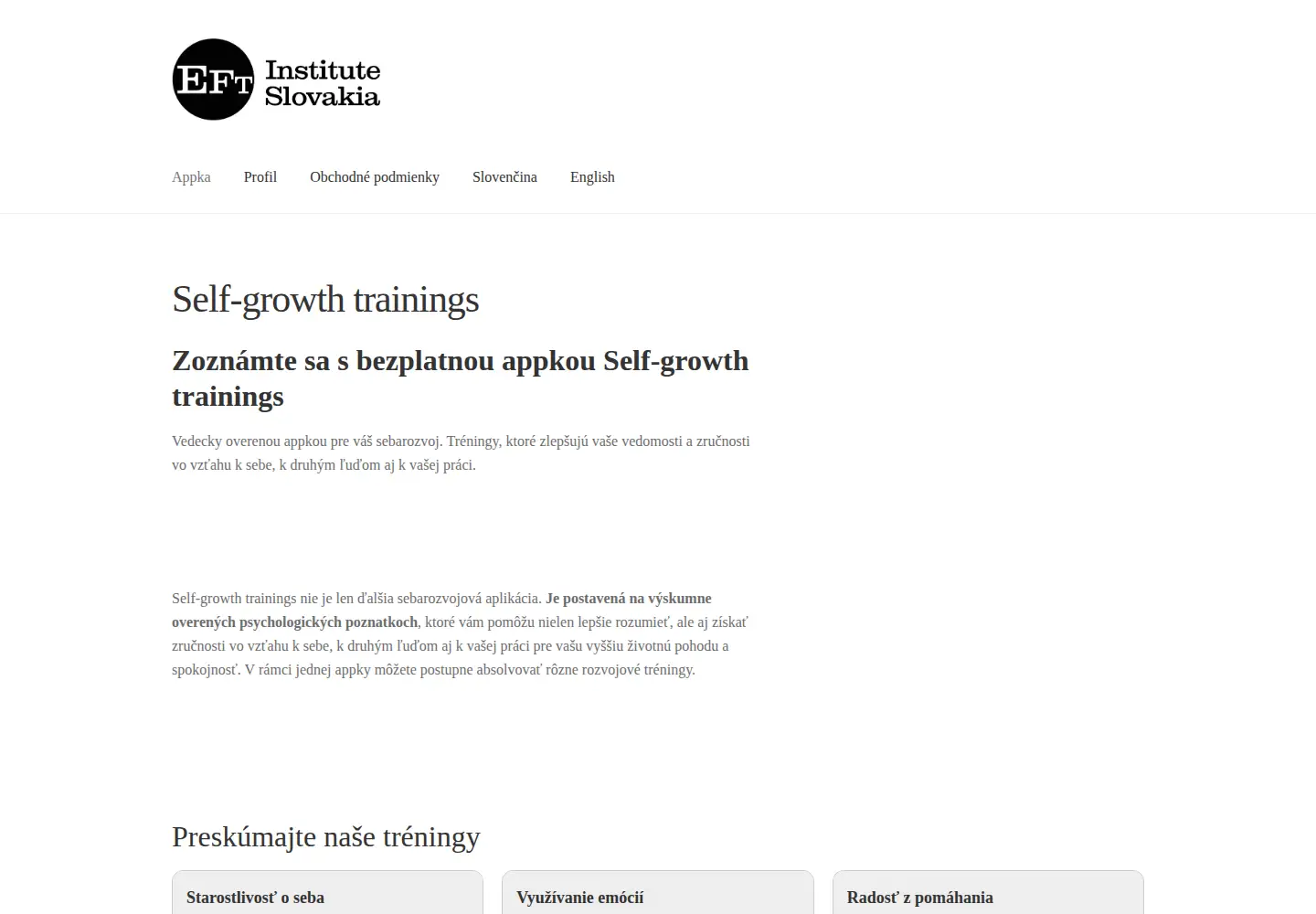 Captured homepage of self-growth-institute.com in the current scan