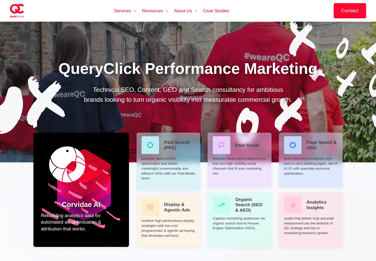 Captured homepage of queryclick.com in the current scan