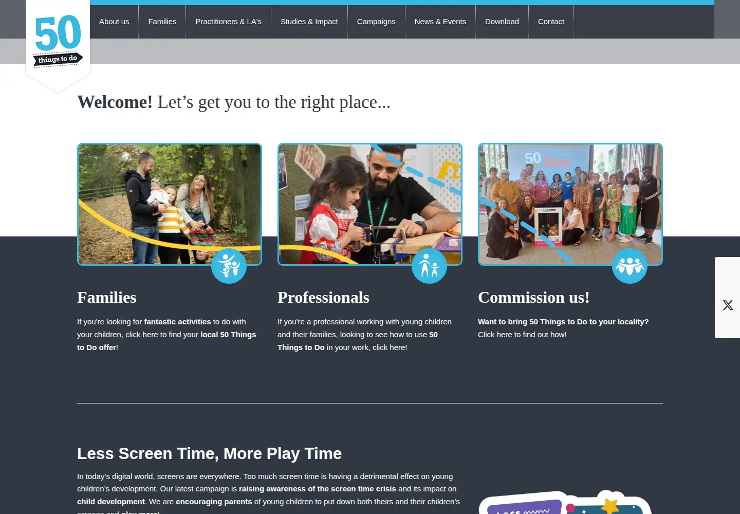 Screenshot of 50thingstodo.org