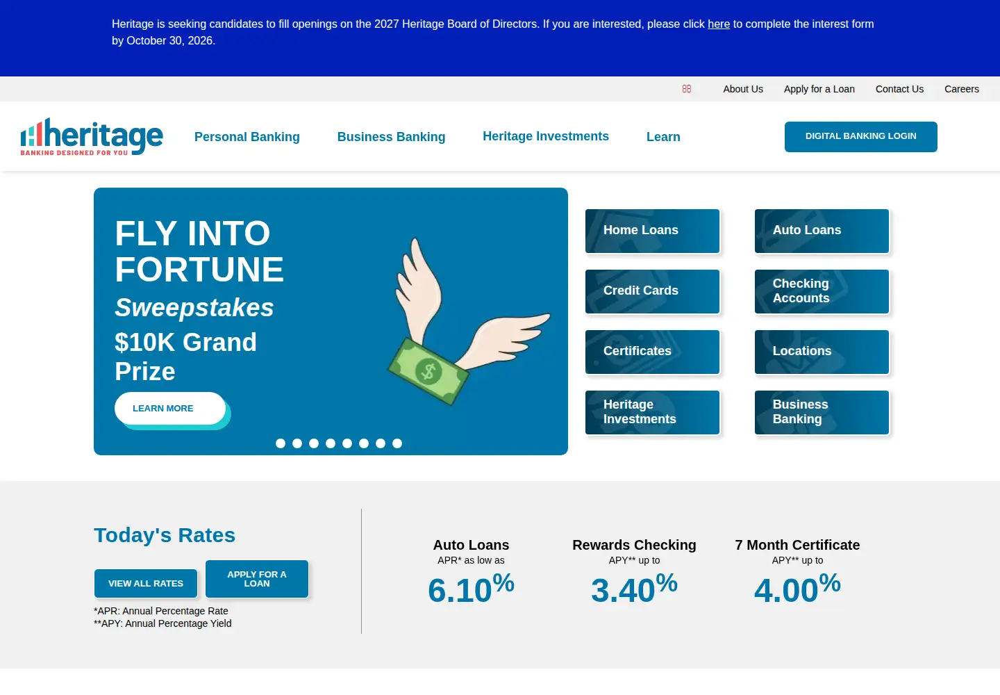 Screenshot of heritagefederal.org