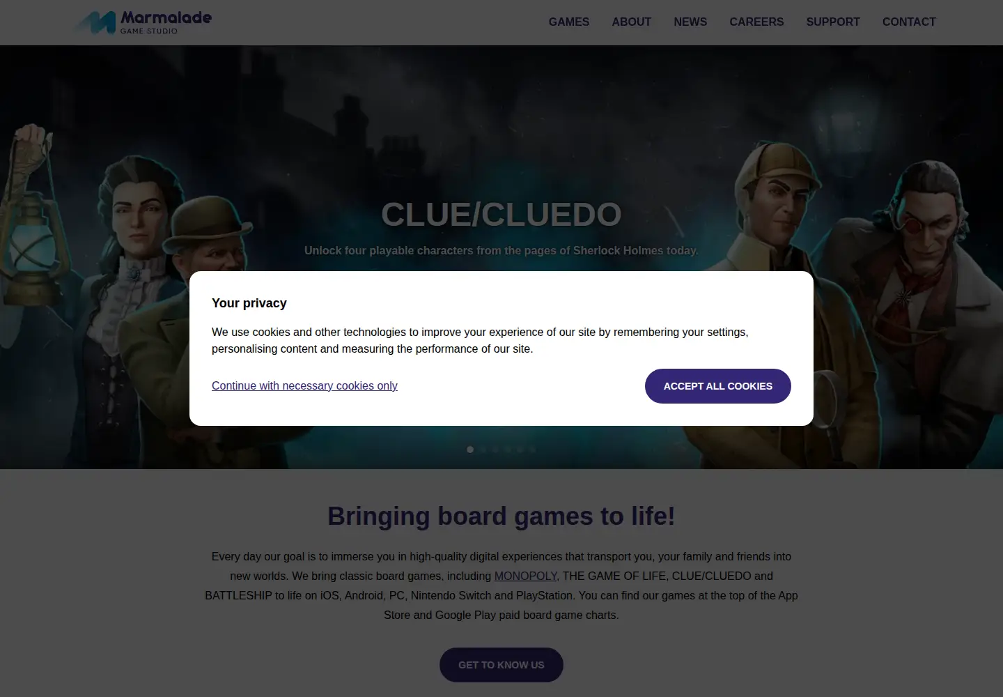 Screenshot of marmaladegamestudio.com