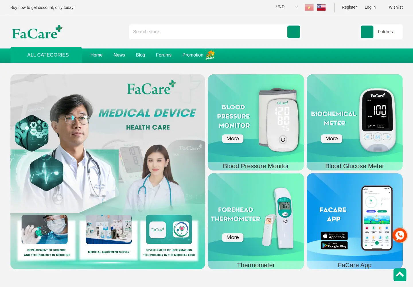 Screenshot of facare.vn