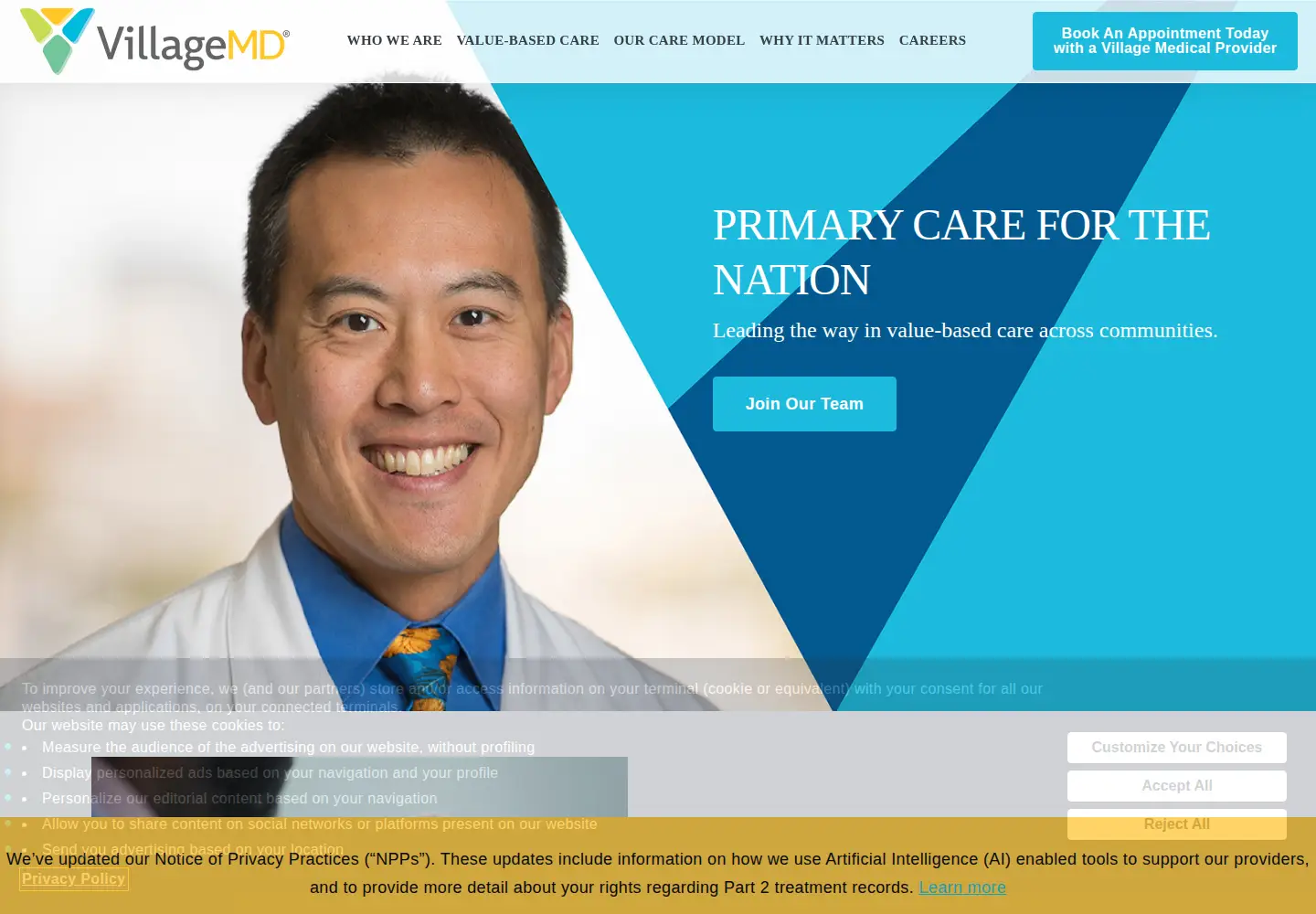 Screenshot of villagemd.com