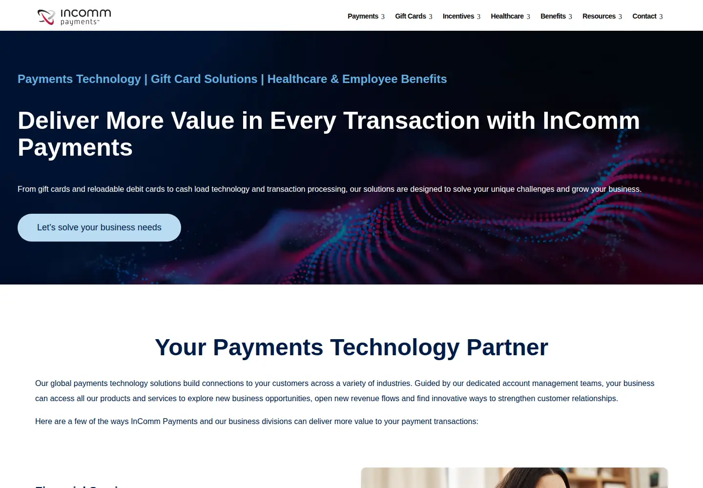 Captured homepage of incomm.com in the current scan