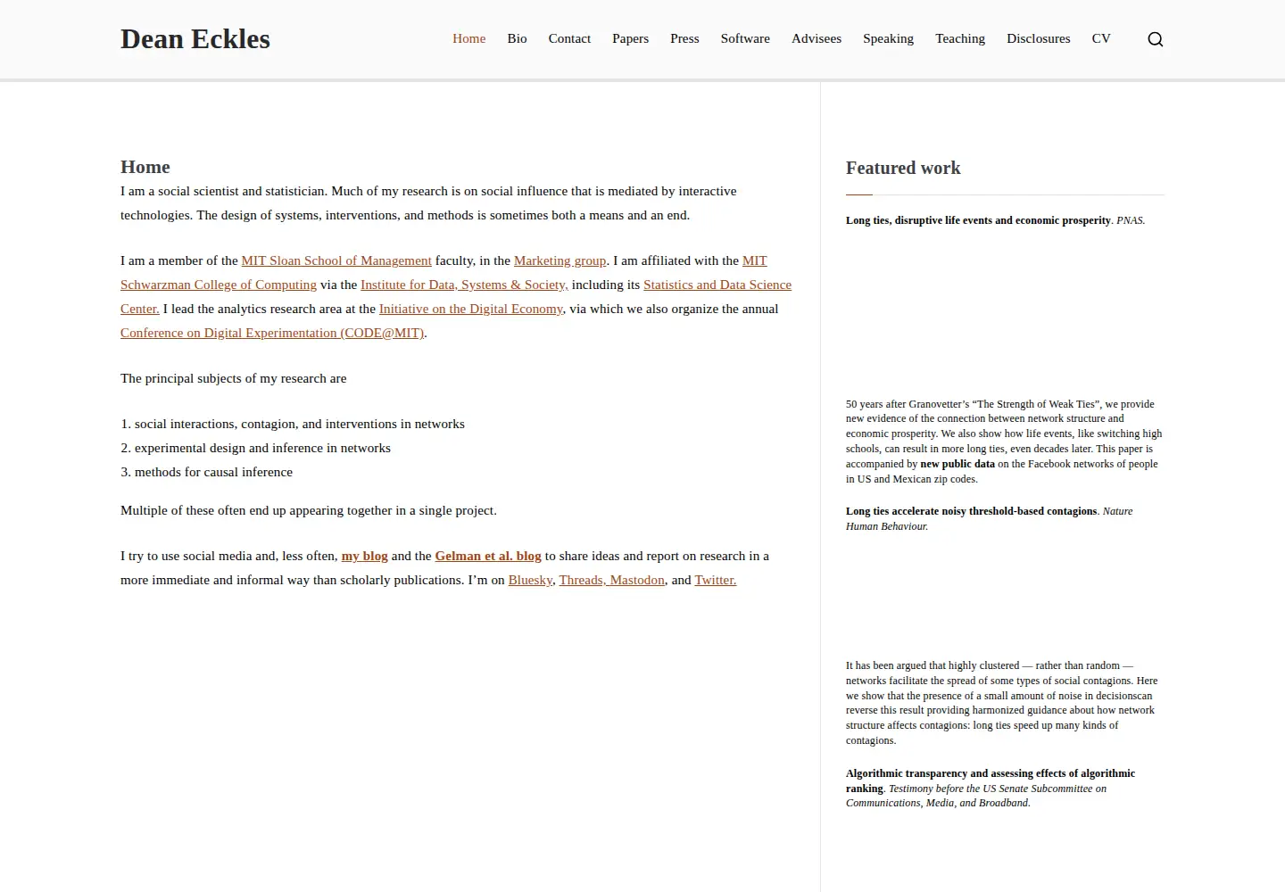 Captured homepage of deaneckles.com in the current scan