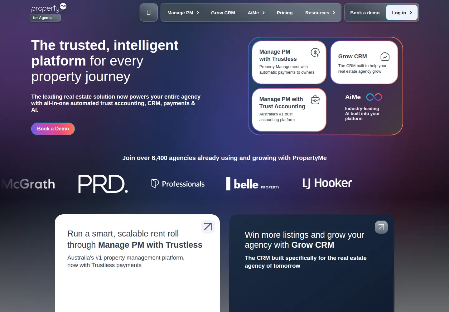 Captured homepage of propertyme.com.au in the current scan