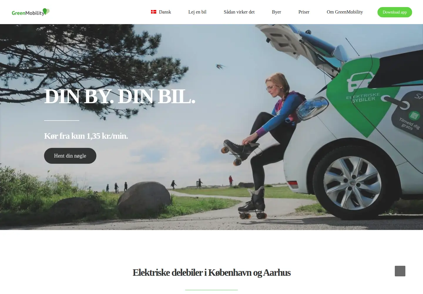 Screenshot of greenmobility.com