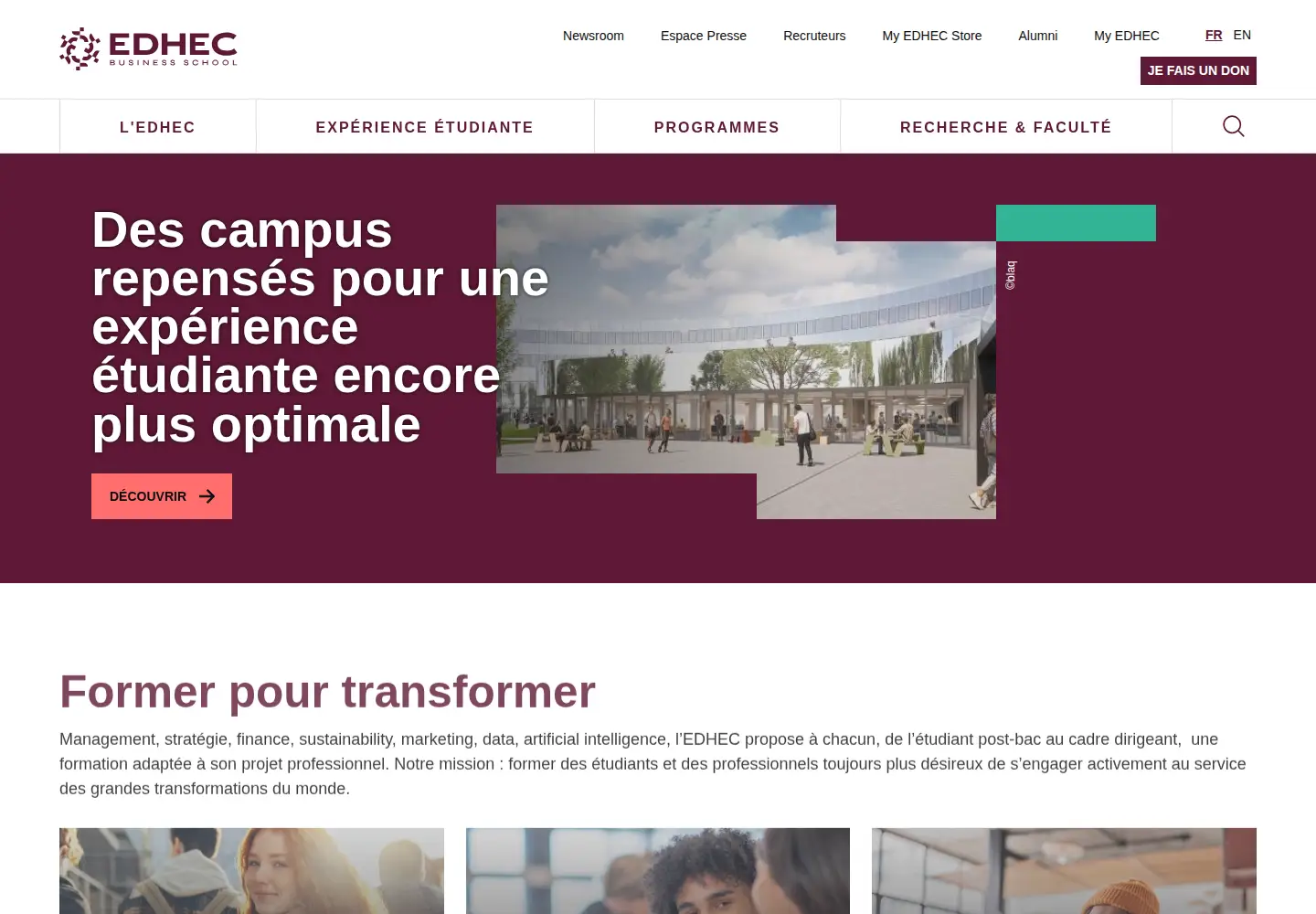 Screenshot of edhec.edu