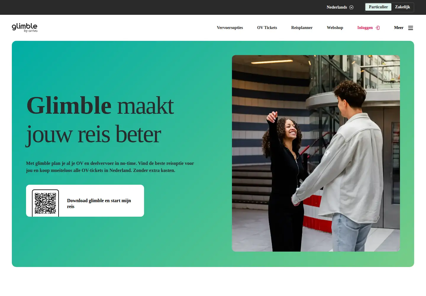 Captured homepage of glimble.nl in the current scan