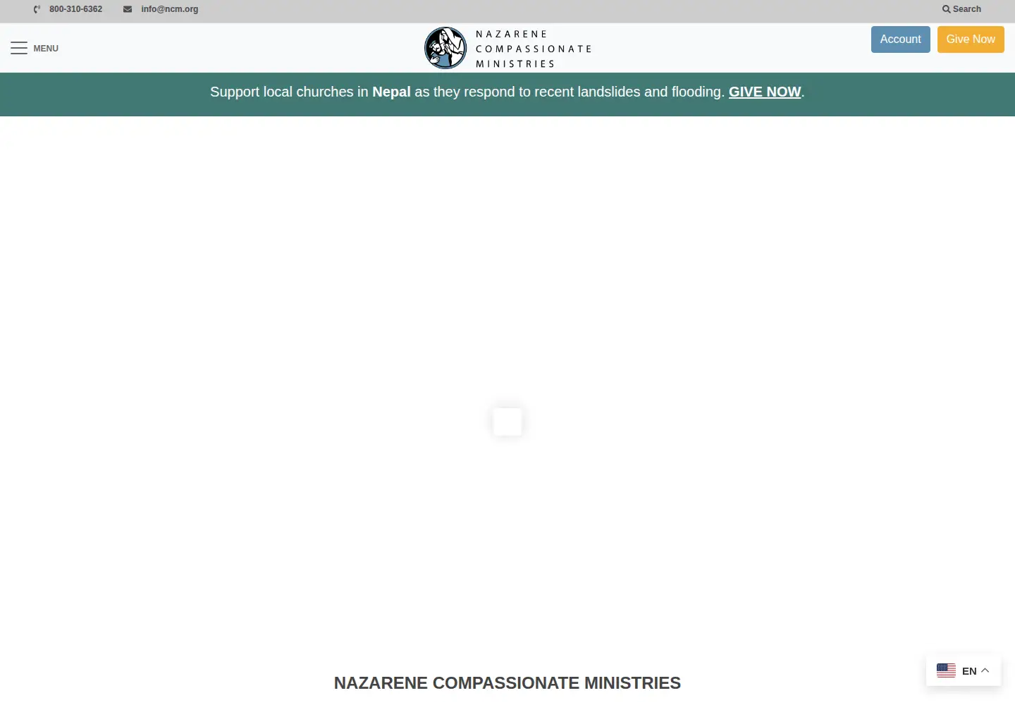 Captured homepage of ncm.org in the current scan