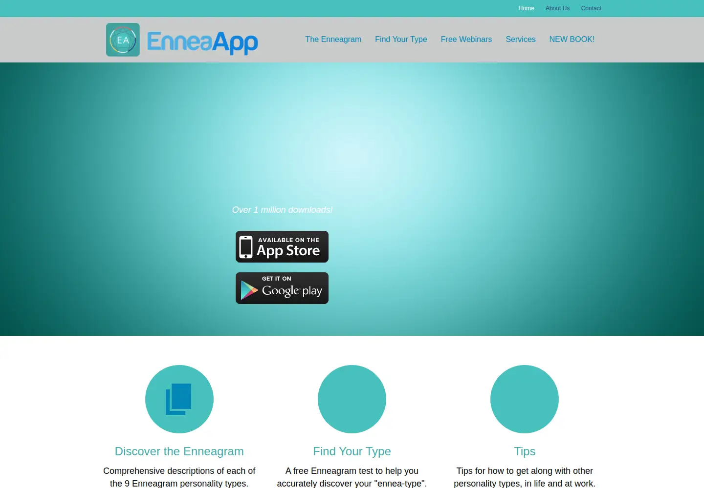 Captured homepage of enneaapp.com in the current scan