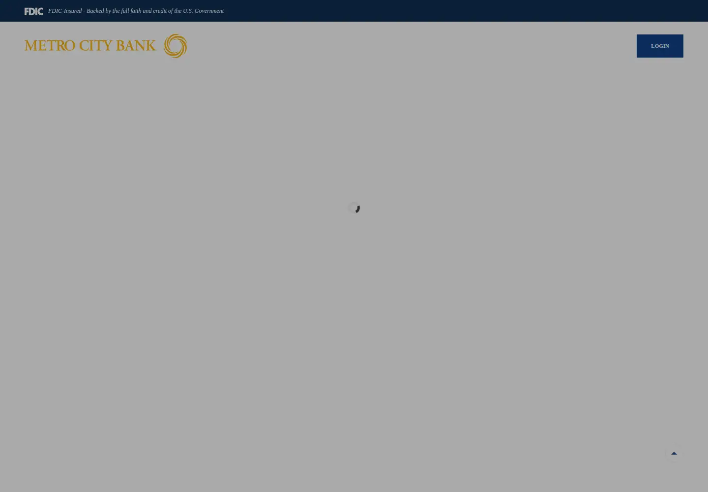 Captured homepage of metrocitybank.bank in the current scan
