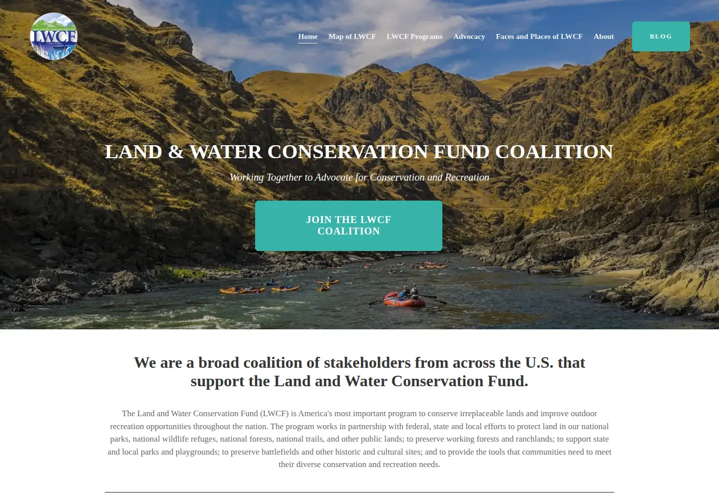 Screenshot of lwcfcoalition.org