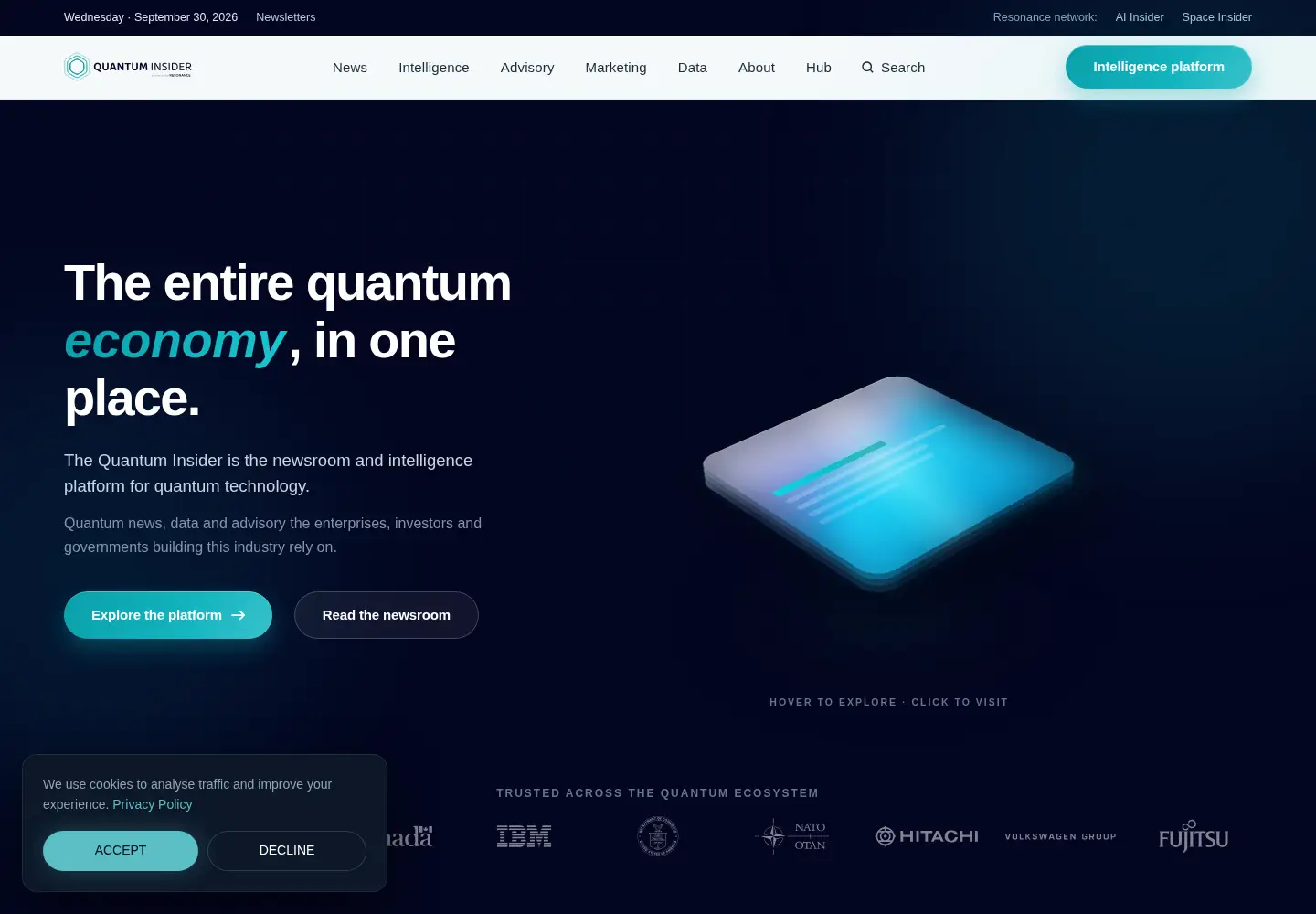 Screenshot of thequantuminsider.com