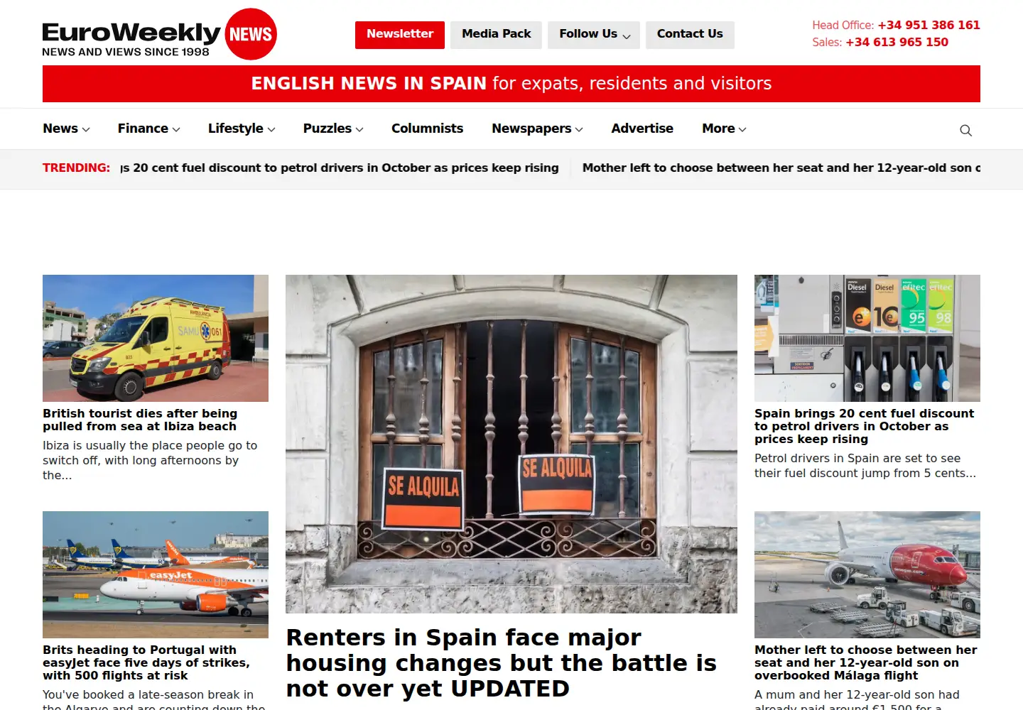 Screenshot of euroweeklynews.com