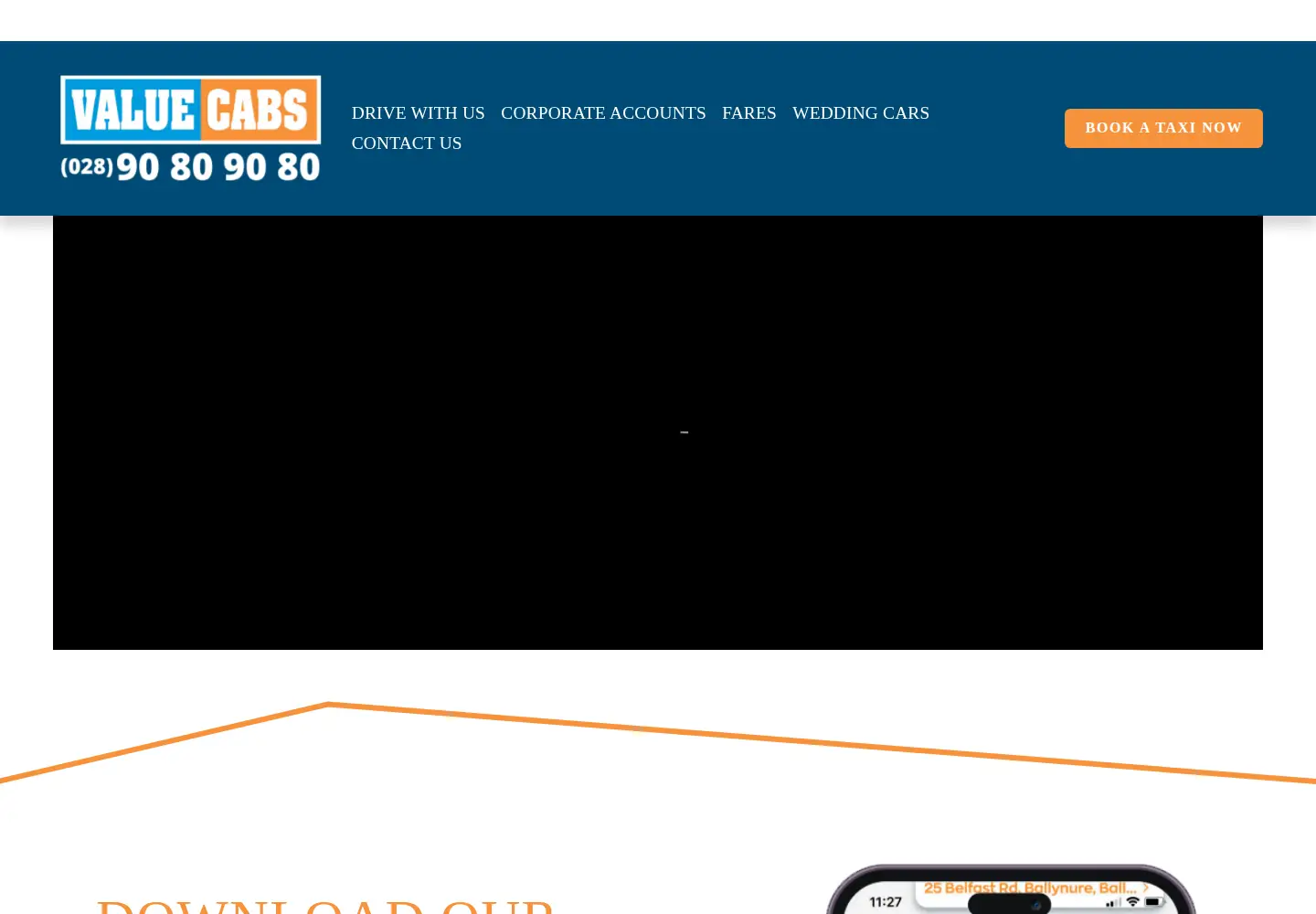 Screenshot of valuecabs.co.uk