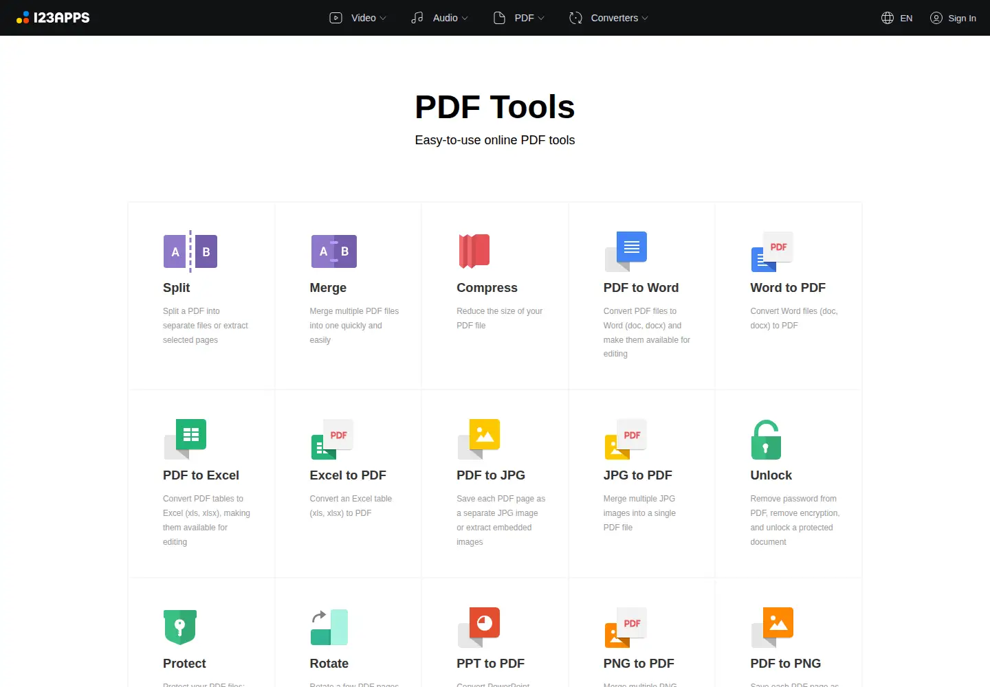 Screenshot of pdf.io