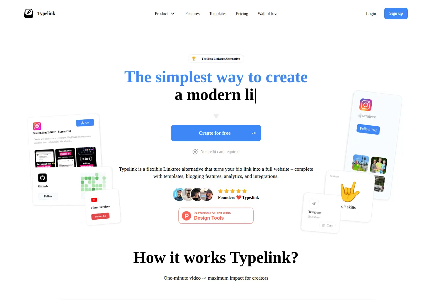 Captured homepage of type.link in the current scan