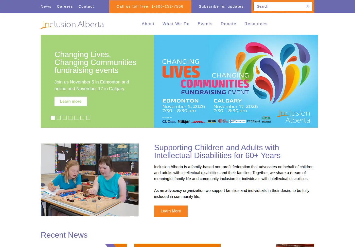Captured homepage of inclusionalberta.org in the current scan