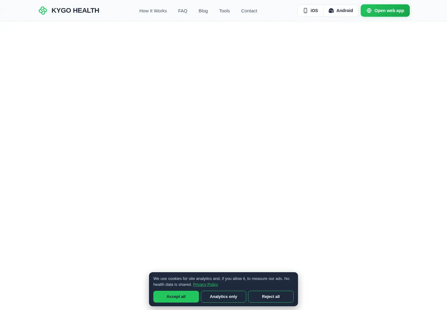 Captured homepage of kygo.app in the current scan