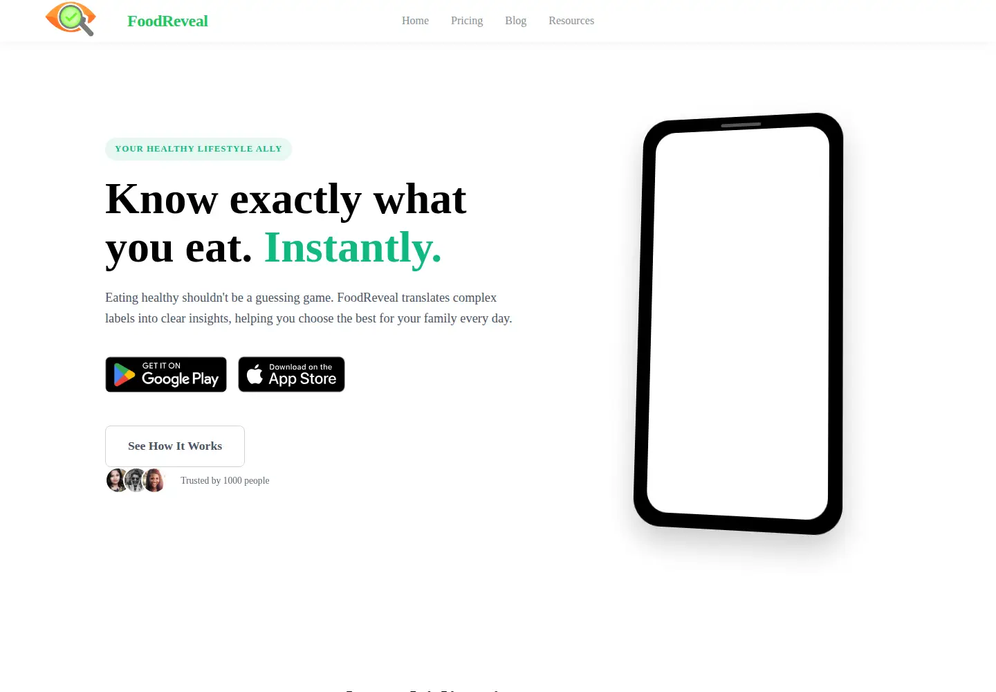 Screenshot of foodreveal.app