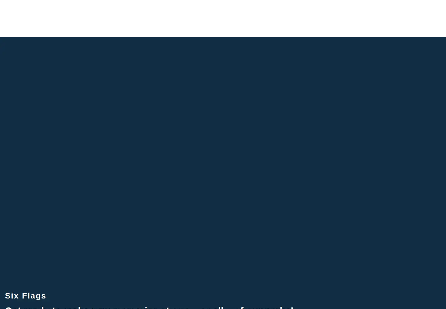 Captured homepage of sixflags.com in the current scan