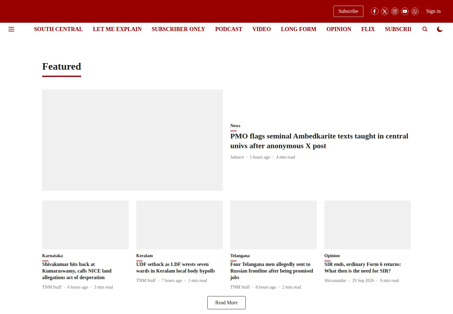 Screenshot of thenewsminute.com