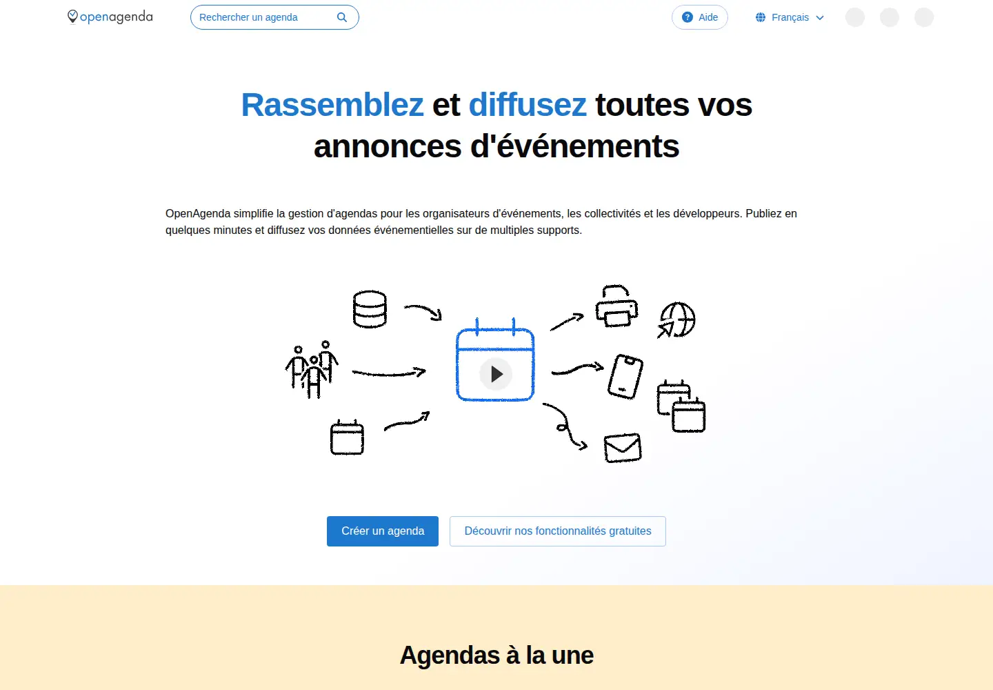 Captured homepage of openagenda.com in the current scan
