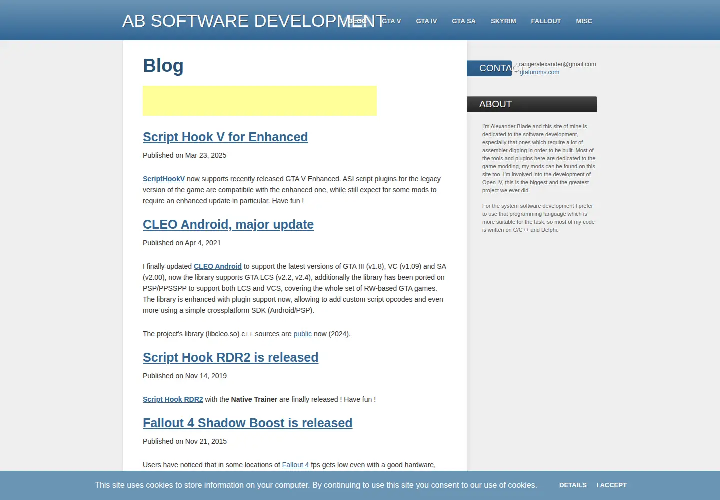 Captured homepage of dev-c.com in the current scan