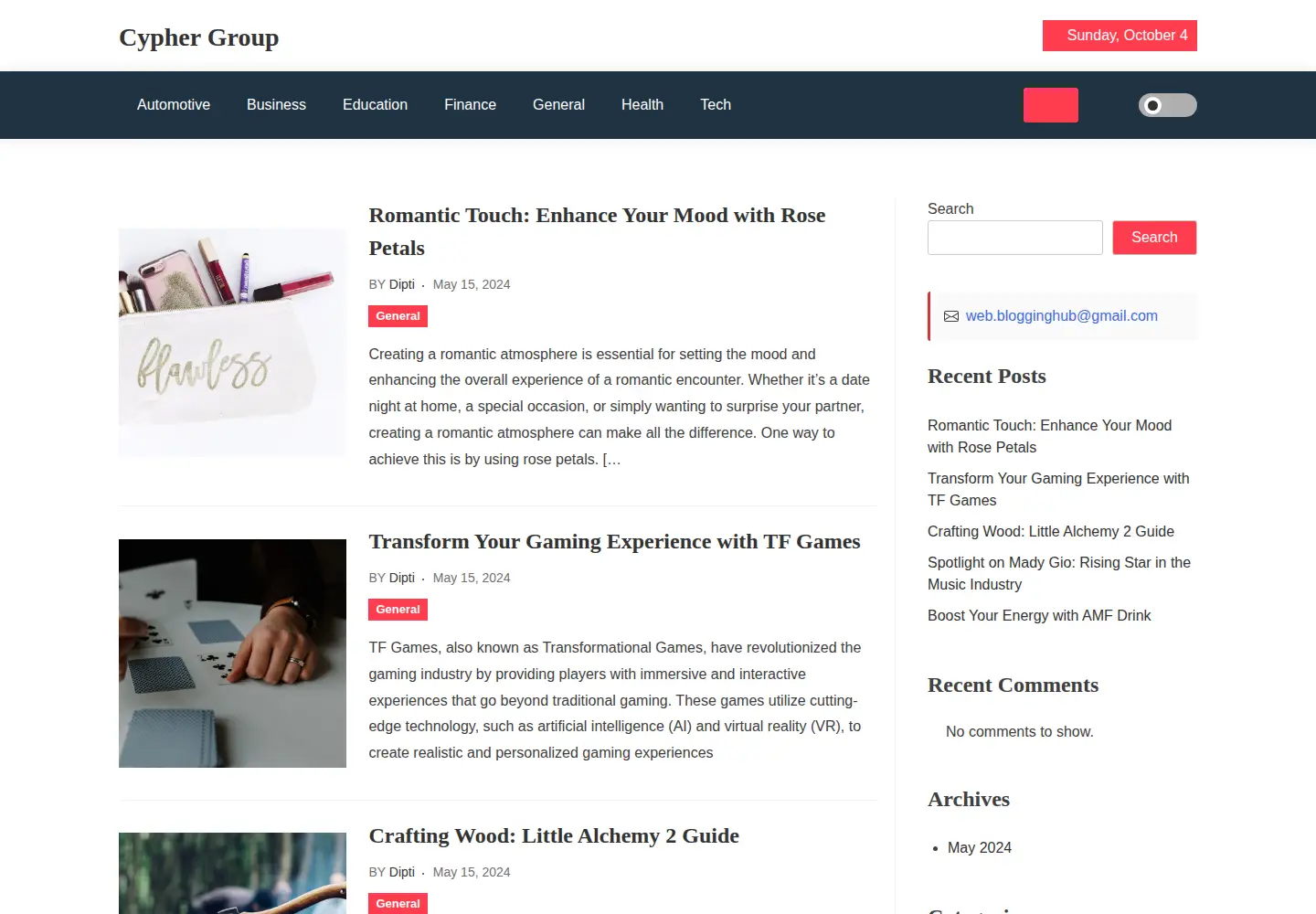 Captured homepage of cyphergroup.org in the current scan