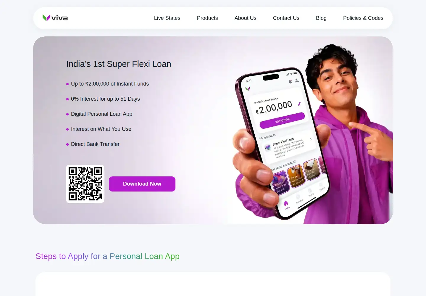 Screenshot of vivamoney.in