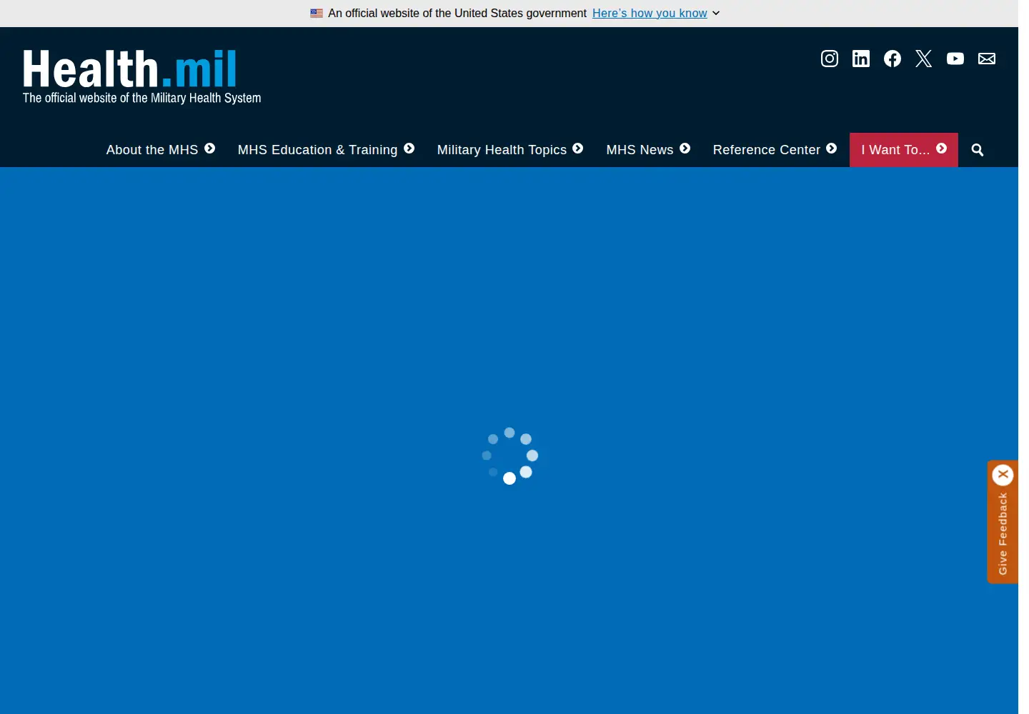 Screenshot of health.mil