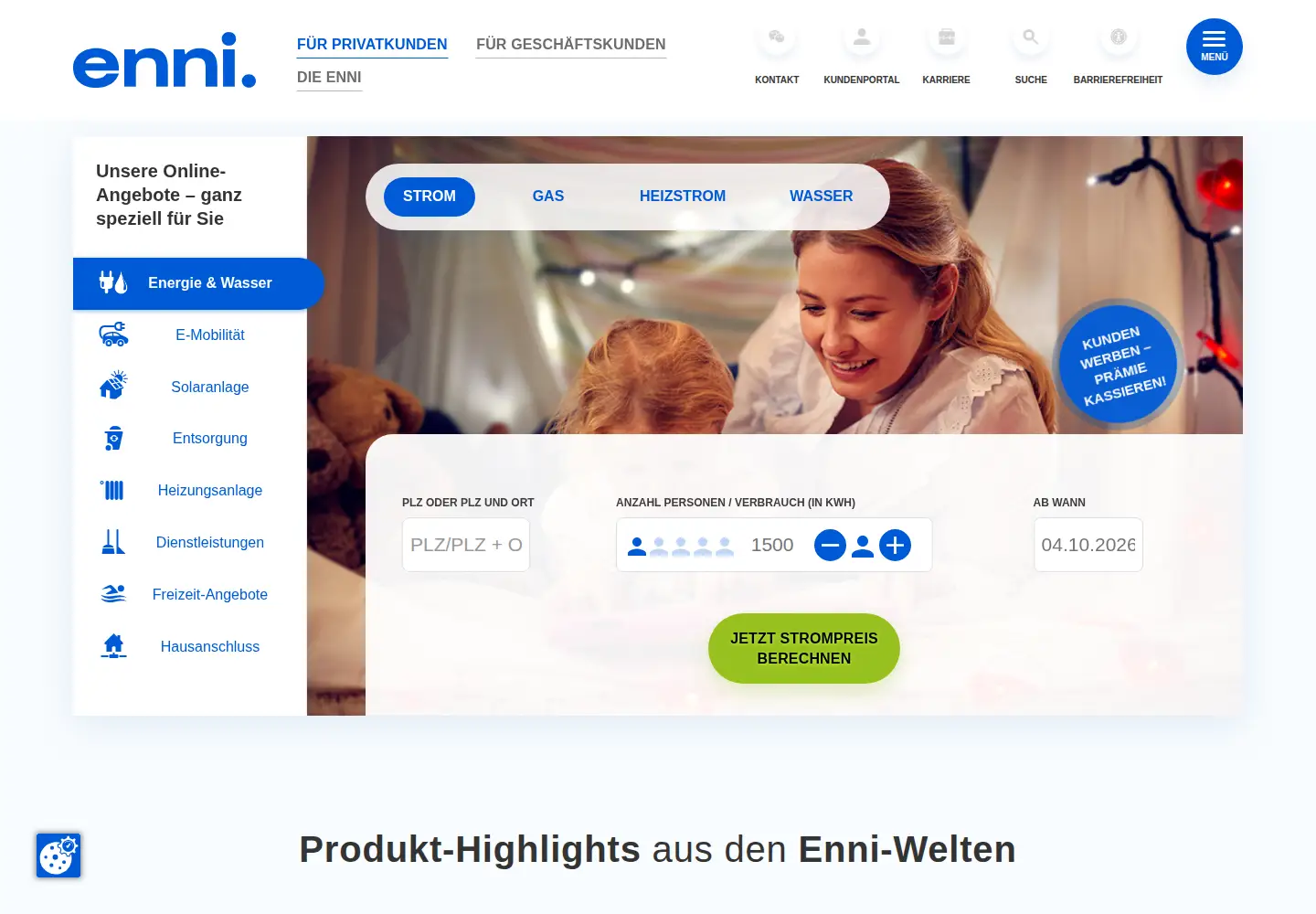 Screenshot of enni.de