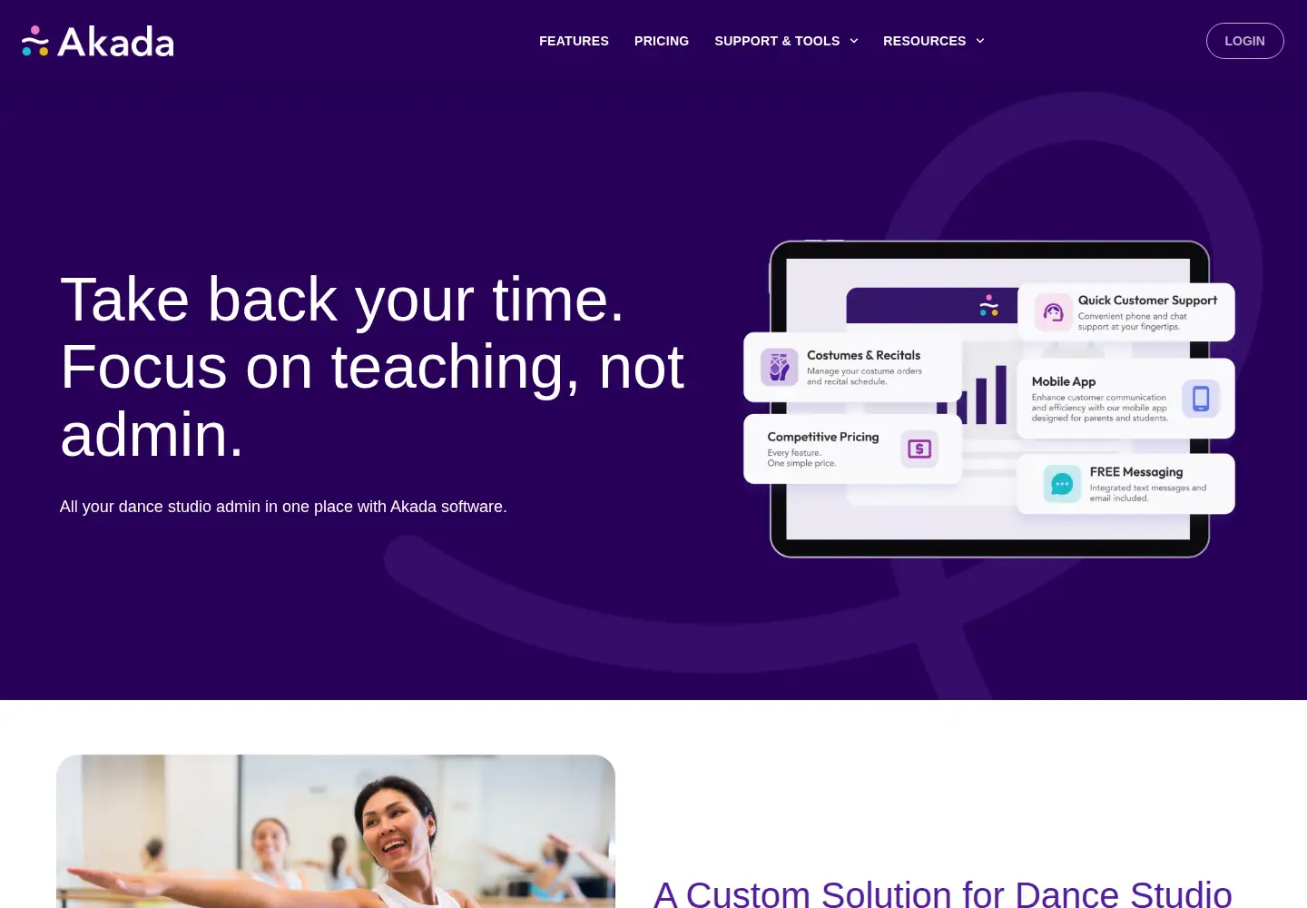 Captured homepage of akadasoftware.com in the current scan
