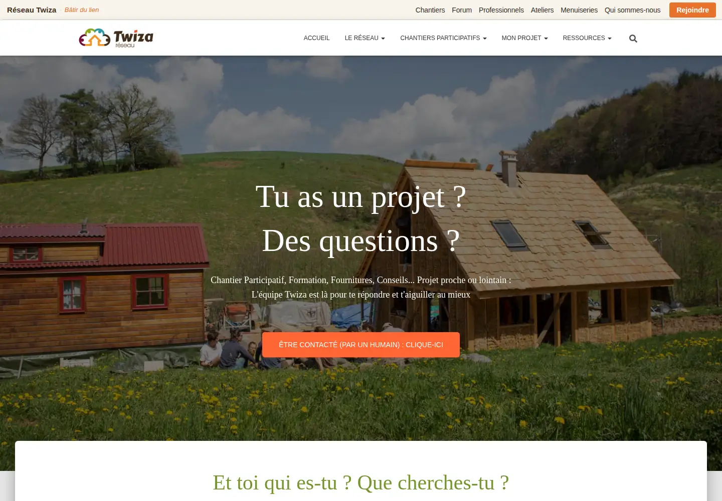 Captured homepage of twiza.org in the current scan