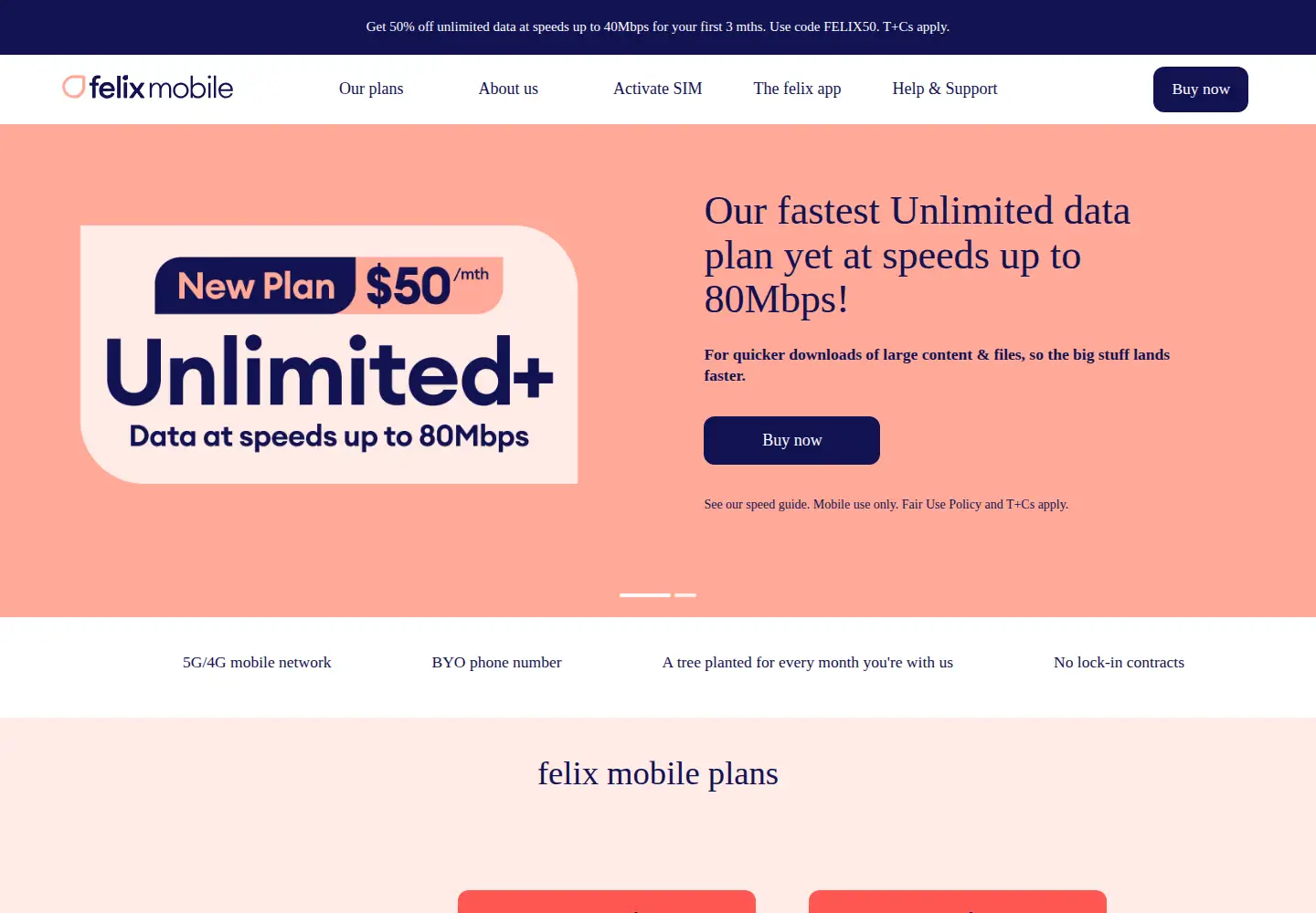 Screenshot of felixmobile.com.au