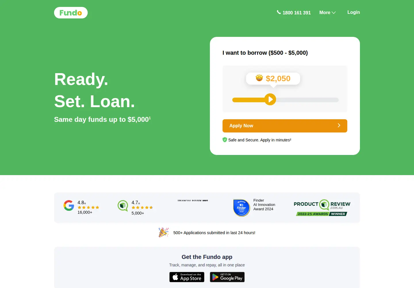 Captured homepage of fundo.com.au in the current scan
