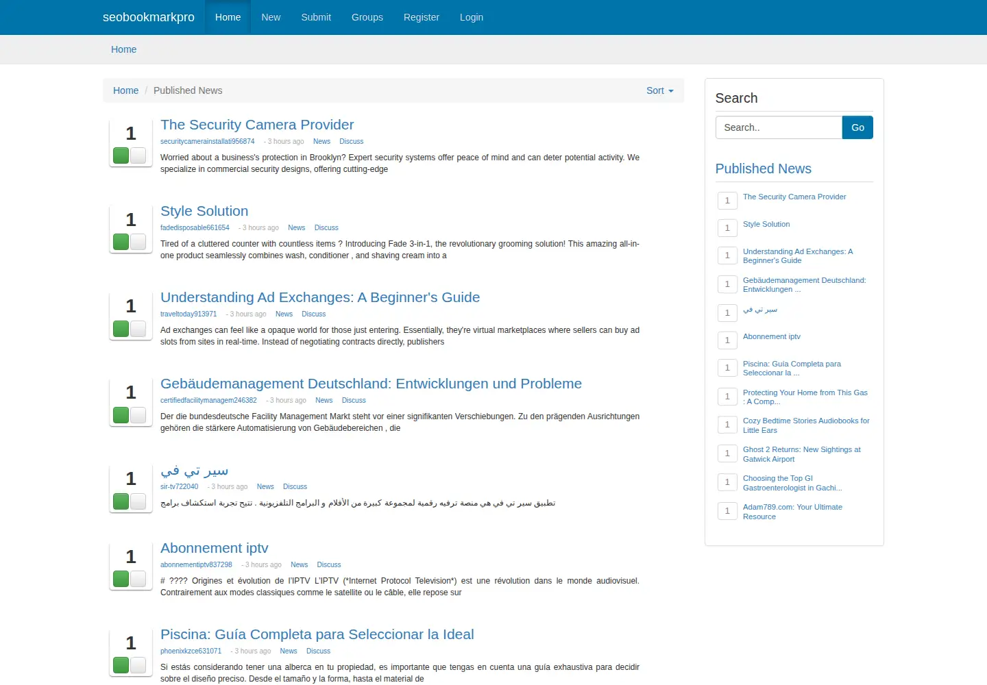 Screenshot of seobookmarkpro.com