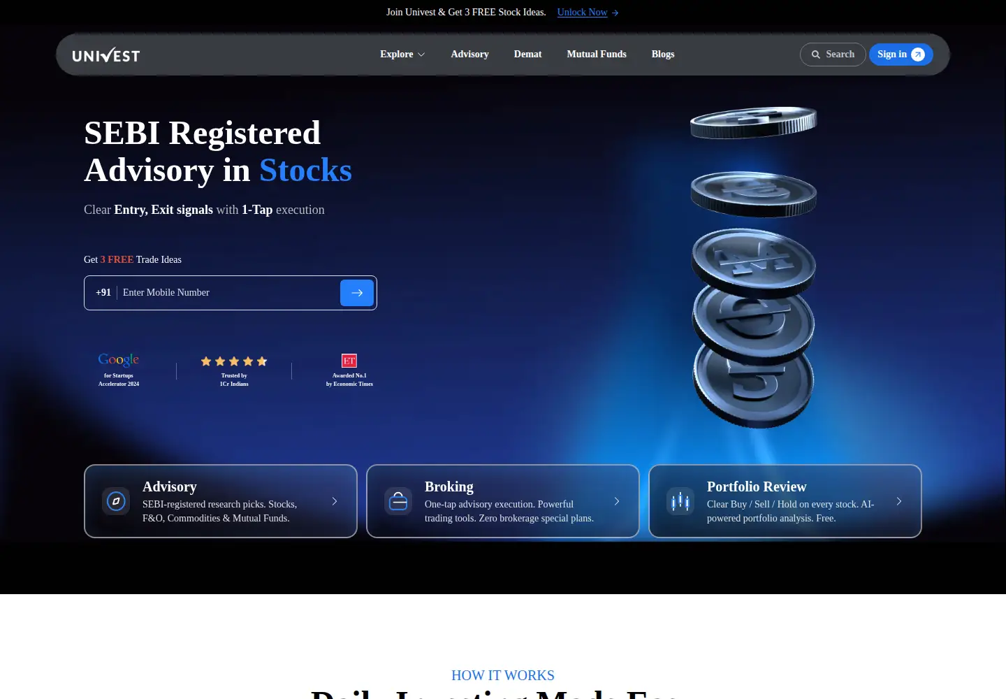 Screenshot of univest.in