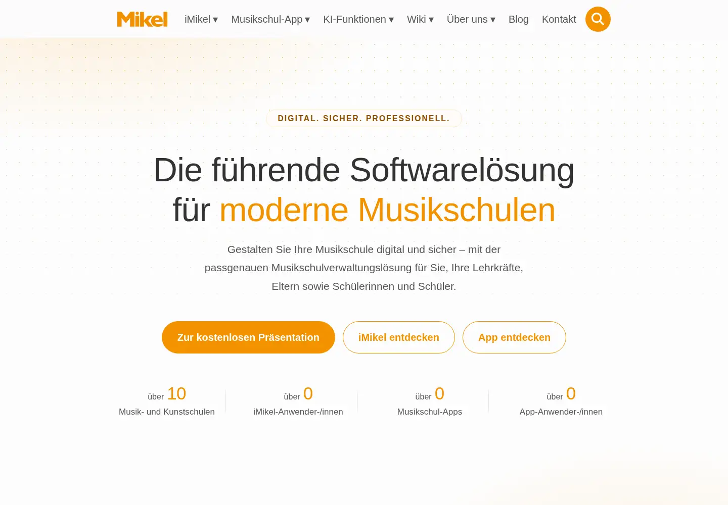 Screenshot of musikschulverwaltung.de