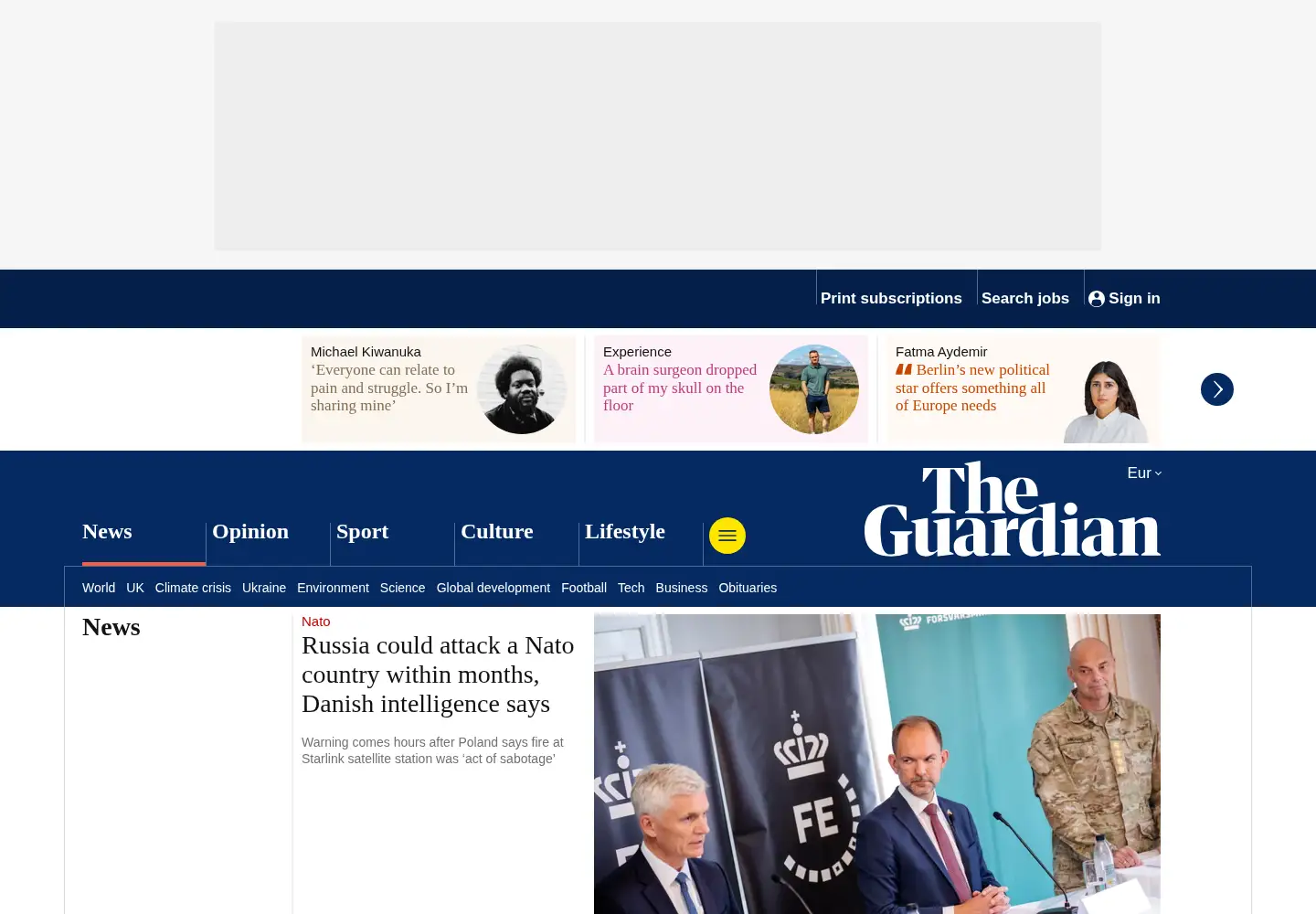 Screenshot of theguardian.com