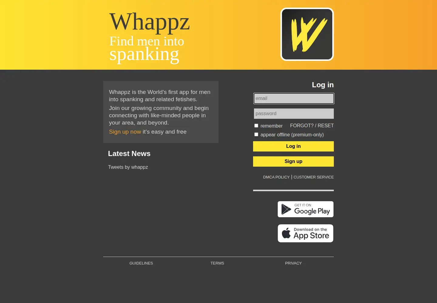 Captured homepage of whappz.com in the current scan