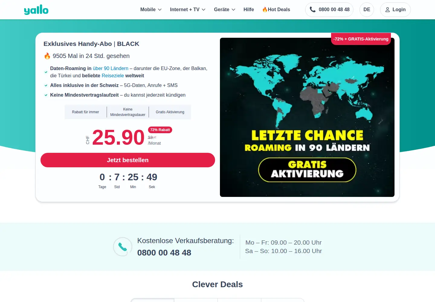 Screenshot of yallo.ch