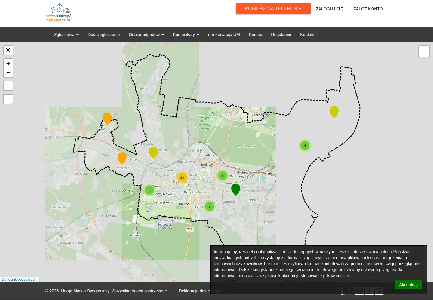 Captured homepage of dbamy.bydgoszcz.pl in the current scan