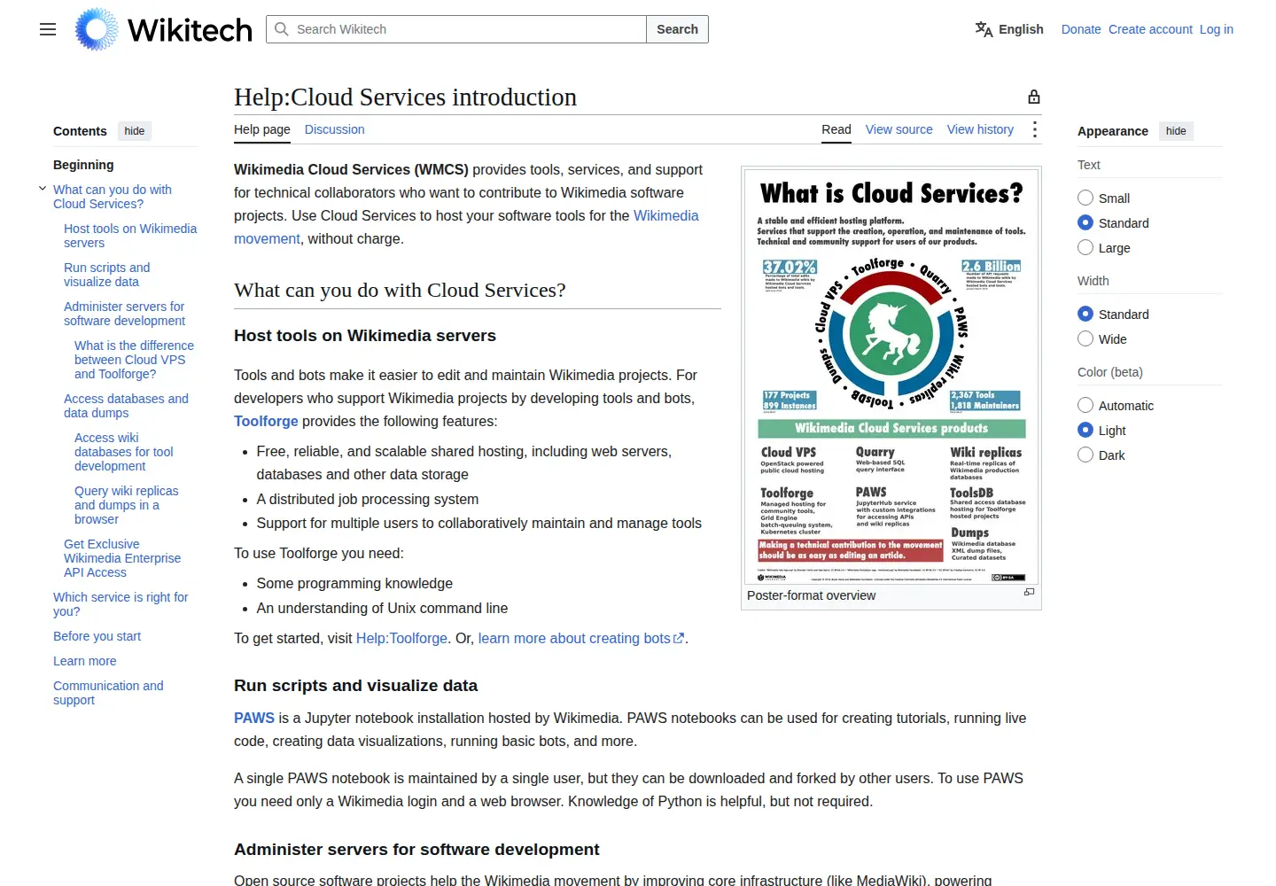 Screenshot of wmflabs.org
