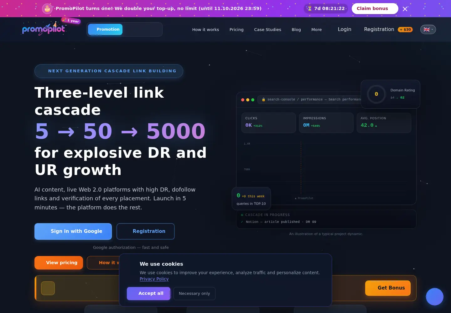 Screenshot of promopilot.link