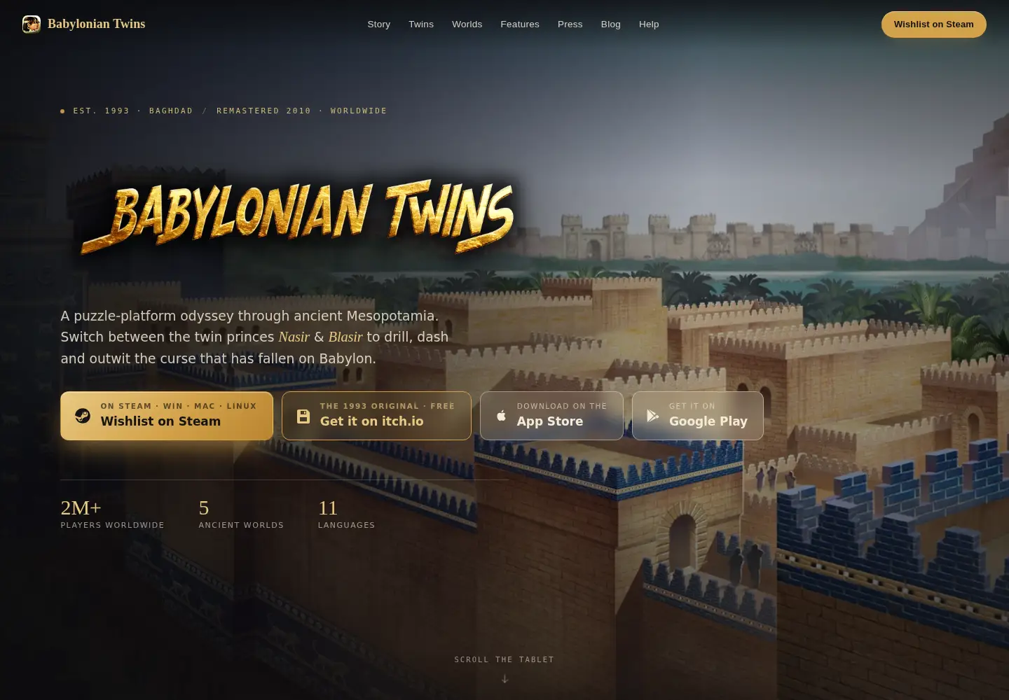 Screenshot of babyloniantwins.com