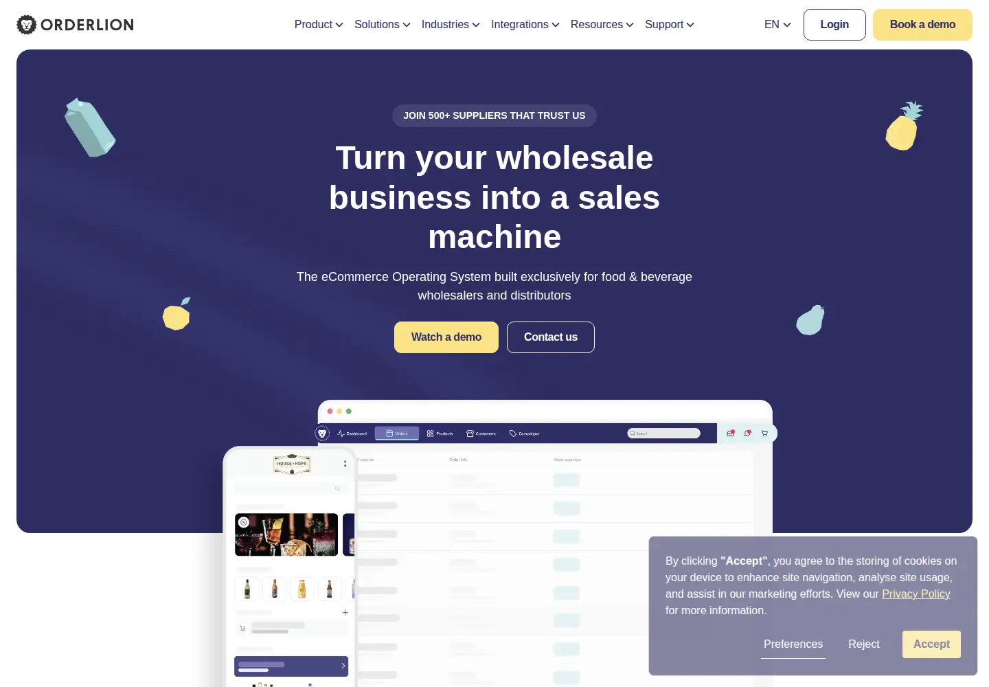 Screenshot of orderlion.com